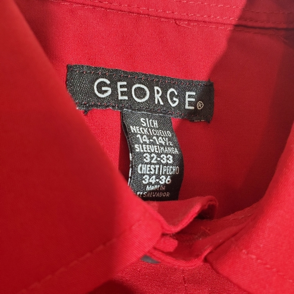 George~Boys Red Button Down Dress shirt - Picture 2 of 4
